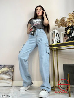 Женские джинсы карго с накладными карманами - Bruno фото 3