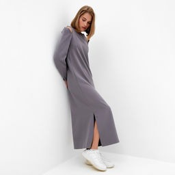 Платье длинное женское с разрезами MINAKU: Casual collection, серое, размер 50