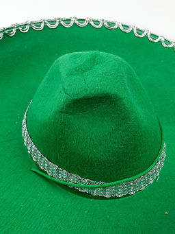 УЦЕНКА Карнавальная шляпа Сомбреро р-р 56-58, зелёная