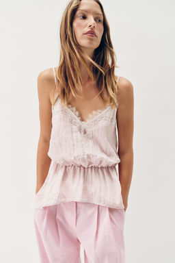 TOP LENCERO ENCAJE / Rosa
