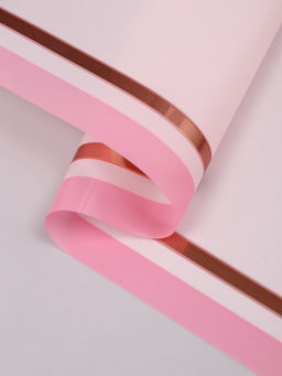 Цена за 20 шт. Плёнка для цветов «Двойная кайма», светло-розовый, 57×57±2 см