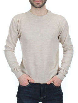 L632 LIGHT BEIGE Джемпер мужской (100% шерсть) - Фабричный китай фото 2