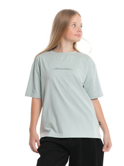 Футболка с принтом 22-7652 серо-голубой | черный