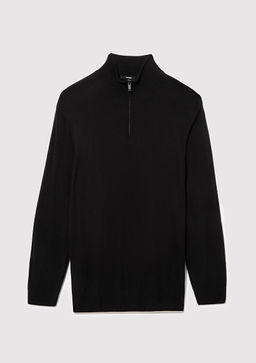 Yar? Fermuarl? Dik Yaka Siyah Kazak - Mavi фото 7