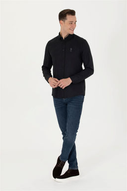 Мужская черная базовая рубашка с длинным рукавом Неожиданная скидка в корзине - U.s. polo assn фото 4