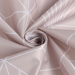 Штора для ванной водоотталкивающая «Этель» Geometry, 145×180 см, ткань оксфорд, бежевая