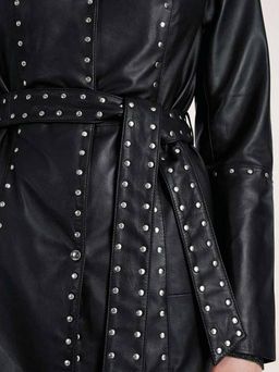 Кожаное пальто, черное - Heine фото 5