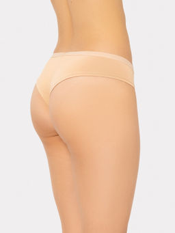 Цена за 2 шт.!!! Трусы женские бразилиана в бежевом оттенке обжаренный миндаль 412247H - Mark formelle фото 3