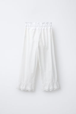 PANTAL?N VOLANTE Y BORDADOS / Blanco - Zara фото 2