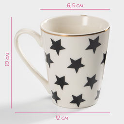 Кружка Доляна «Звёзды», 350 мл, фарфор, белая