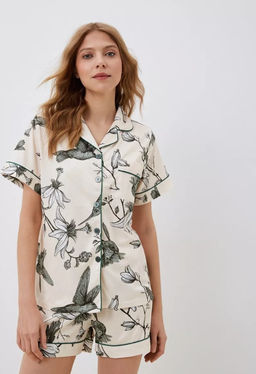 K11640 Костюм домашний: шорты и рубашка БЕЖЕВЫЙ