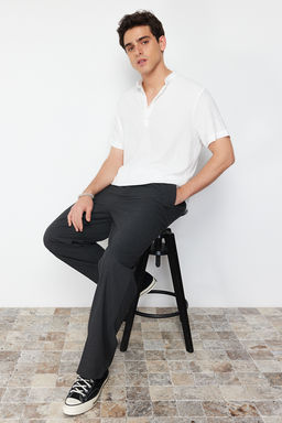 Ekru Regular Fit Yar?m Patl? Orme Rahat Gomlek TMNSS24GO00036