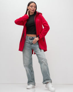 Парка спортивная женская с капюшоном softshell красного цвета 9568Kr - Mtforce фото 10