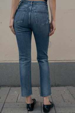 TRF HIGH-WAIST CROPPED FLARE JEANS - Zara фото 2