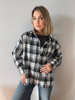 K11919 Рубашка OVER SIZE ТМ_СИНИЙ