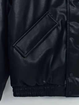 Утепленный бомбер из экокожи / Zarina  фото 4