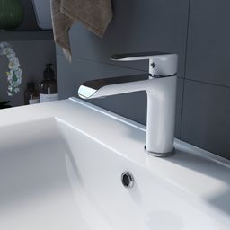 Смеситель для умывальника, белый/хром, Calipso, IDDIS, CALSB00i01  фото 2