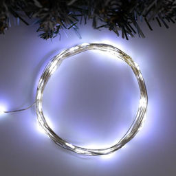 Гирлянда Нить 5 м роса, IP20, серебристая нить, 50 LED, свечение белое, USB