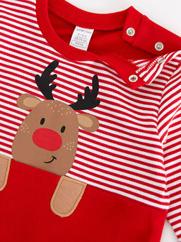 Bisiklet Yaka Uzun Kollu Bask?l? Erkek Bebek Tulum - Waikiki фото 3