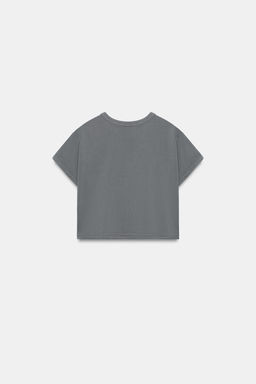 CAMISETA CORTA EFECTO LAVADO / Plomo - Zara фото 6