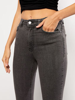 Kad?n Y?ksek Bel Slim Fit D?z Jean Pantolon - Waikiki фото 3
