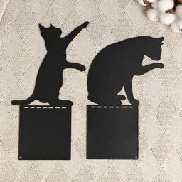 Держатель-подставка для книг «Кошки», набор 2 шт., 15×10×10 см, чёрный