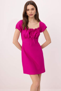 TRENDYOLMILLA Beyaz Duz Bodycone Krep Mini Dokuma Elbise TWOSS24EL00874  фото 31