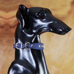 Ошейник Бархат и стразы, 31 х 1,3/2 см, ОШ 22-28 см, синий - Пижон фото 5