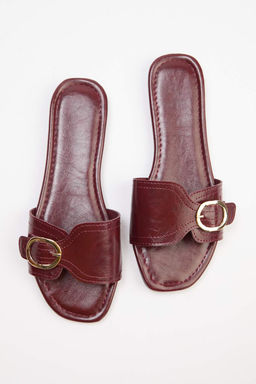 Bordo Kad?n Toka Detayl? Terlik TAKSS26TE00032