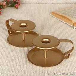 Подсвечники 2 штуки набор d=2,2/11 h=6 бронза/ HA-08 /уп 60/металл