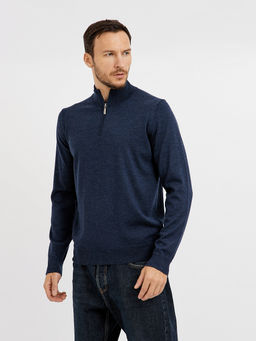 водолазка мужская базовая из шерсти с молнией