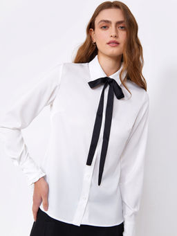 Рубашка с декоративным бантом B2886/snowdrop - Emka фото 4