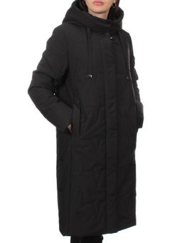 1120 BLACK Пальто зимнее облегченное женское (холлофайбер 150 гр.)