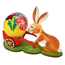 Пасхальный кролик с тележкой 310-2
