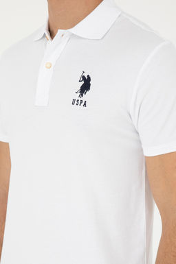 Футболка мужская U.S. Polo Assn базовая белая из хлопка с эластаном  фото 14