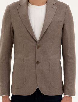 Светло-коричневая кашемировая куртка приталенного кроя - Cacharel фото 6