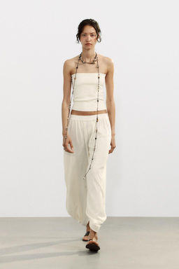KNIT BANDEAU CROP TOP