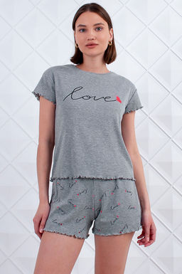 Арт. 9138 Пижама с шортами 44-52 (5 шт) Цвет:серый меланж