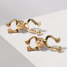 Серьги металл Лягушка, цвет золото