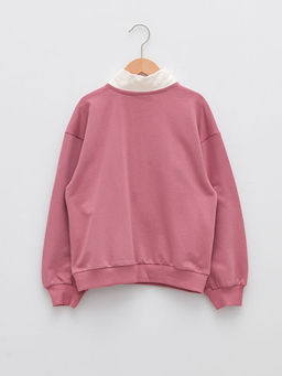 Yar?m Bal?k?? Yaka Renk Bloklu Uzun Kollu K?z ?ocuk Sweatshirt - Waikiki фото 2