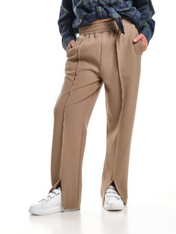 Брюки со строчкой для девочки 33-7499 хаки