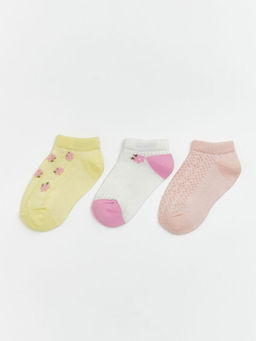 K?z Bebek Desenli 3l? Patik ?orap