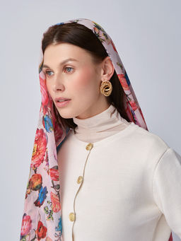 Большой, мягкий, тонкий и очень нежный двусторонний палантин с рисунком - Tantino фото 8