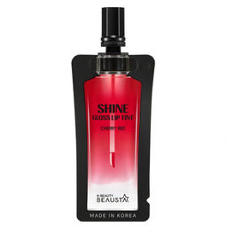 Beausta Тинт для губ / Shine Gloss Lip tint #1 Cherry Red, вишнево-красный, 4 мл