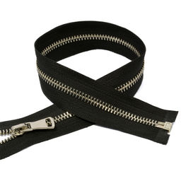 Молния Mzip мет. №5 никель шлиф.звено, 55 см цв.F322 черный уп.10шт