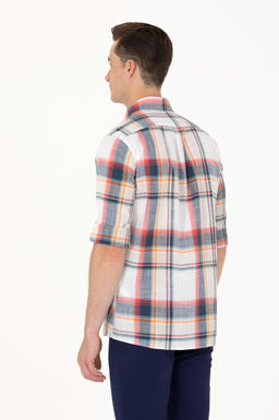 U. S. Polo Assn Мужская темно-синяя рубашка в шотландскую клетку - U.s. polo assn фото 5