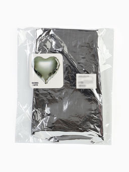 Цена за 5 шт. Воздушный шар фольгированный 18 Сердце, серебряный - Страна карнавалия фото 2