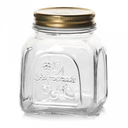 Банка стеклянная с винтовой крышкой Хоммейд (Home Made) 0,5л, 8х8х11см, металлическая крышка, Pasabahce (Россия)
