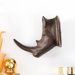 Настенный крючок декоративный «Носорог», чугун, 6.5×11×9 см