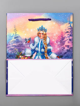 Цена за 2 шт. Пакет подарочный новогодний ламинированный, «Снегурочка ждет Деда Мороза», 18×10×22.3 см